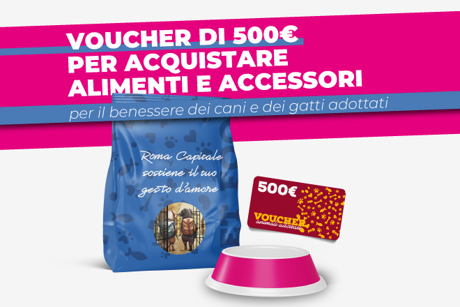 Animali, voucher per acquisto alimenti e accessori
